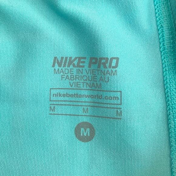 Nike Pro DriFit Teal Black Cropped Leggings Medium - Picture 5 of 5